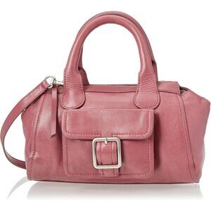 Leather Crossbody Bag Women's Deco Rose Zipper Closure Oversized